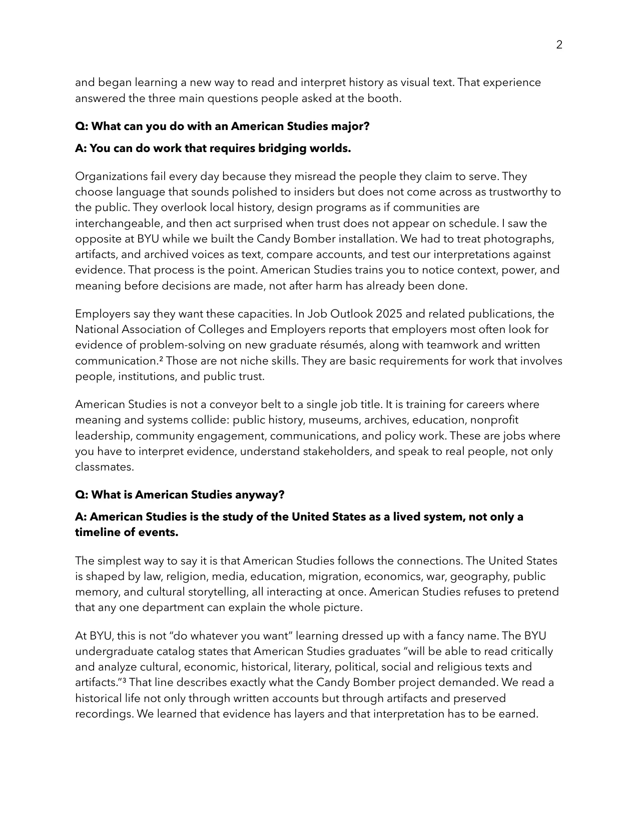 American Studies Teaches You to Read America Before You Try to Lead in It, page 2 of 4