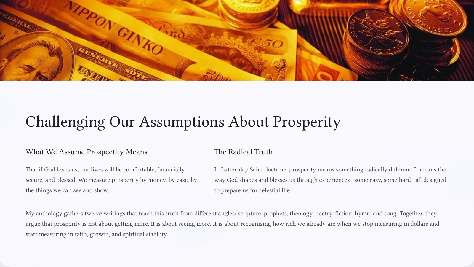 Prospering in the Land: Redefining Prosperity Through a Refined Lens, page 2 of 15