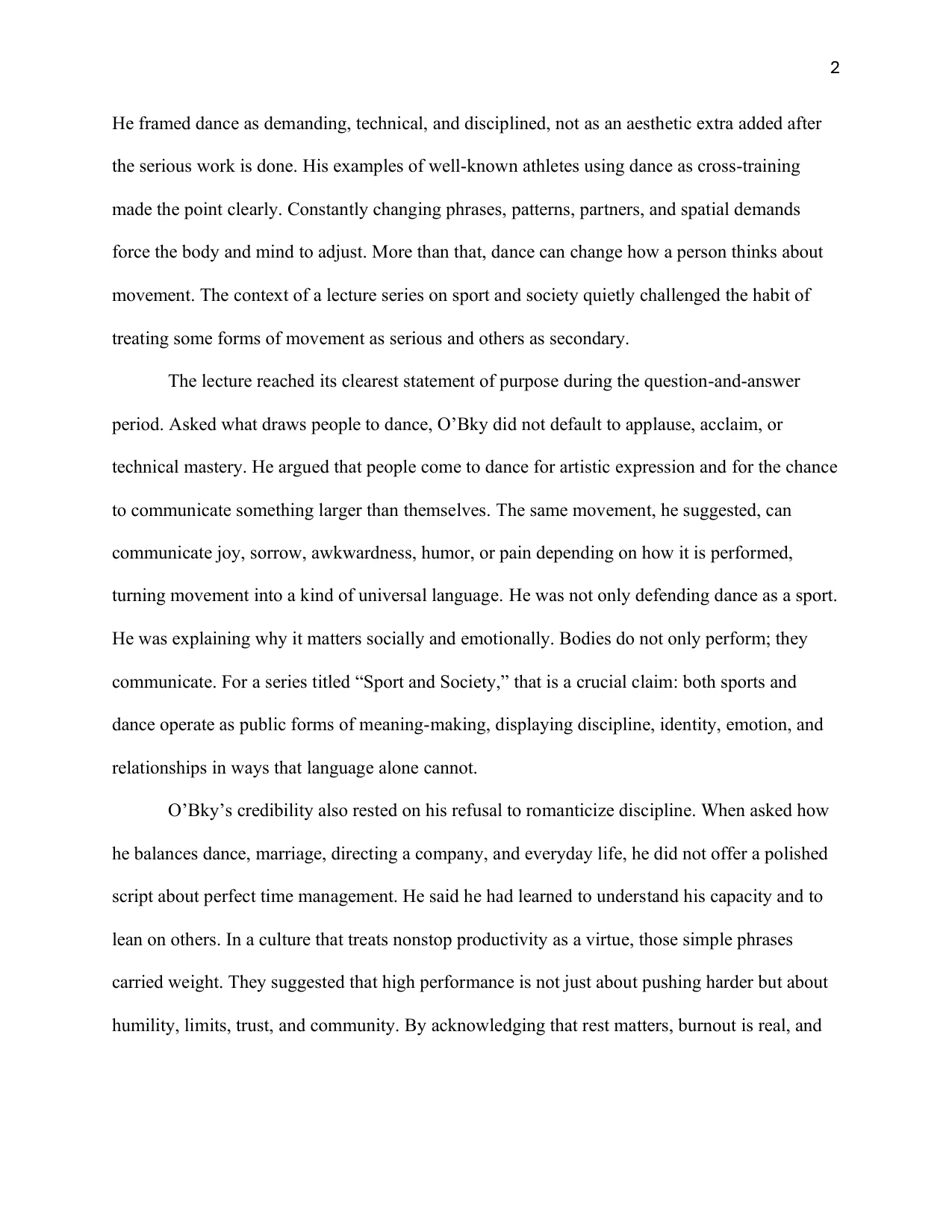 Jesse O’Bky and a Broader Definition of Athleticism, page 2 of 3