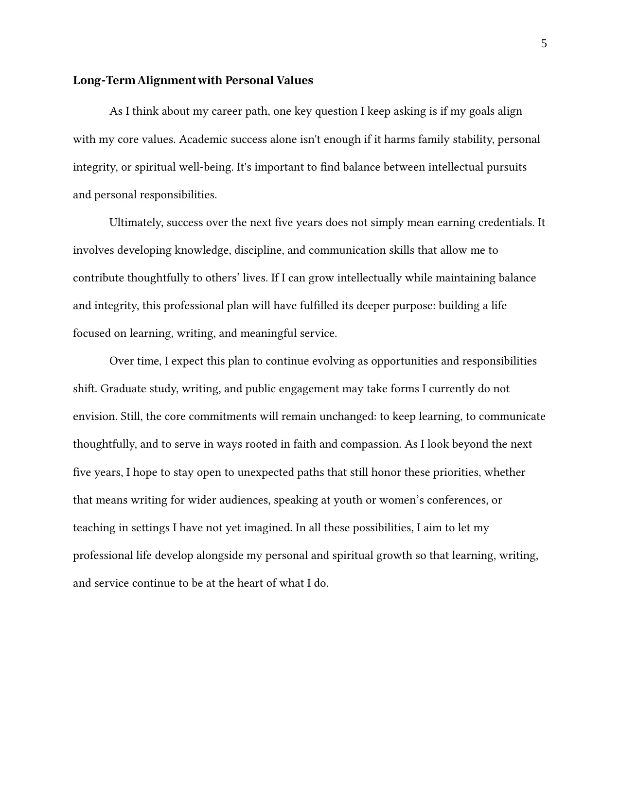 Professional Plan, page 5 of 5