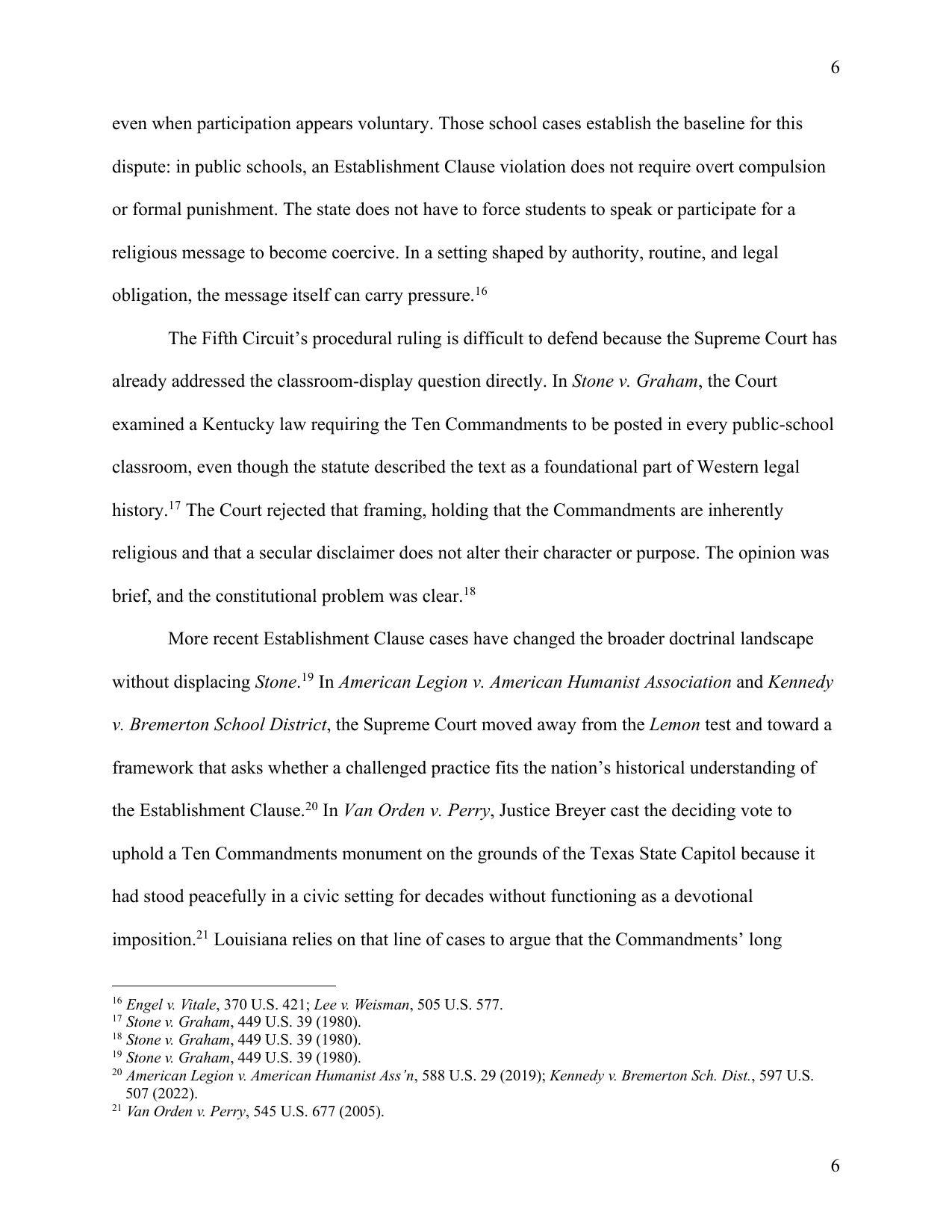 Roake v. Brumley: Judicial Delay Undermines Religious Freedom, page 6 of 13