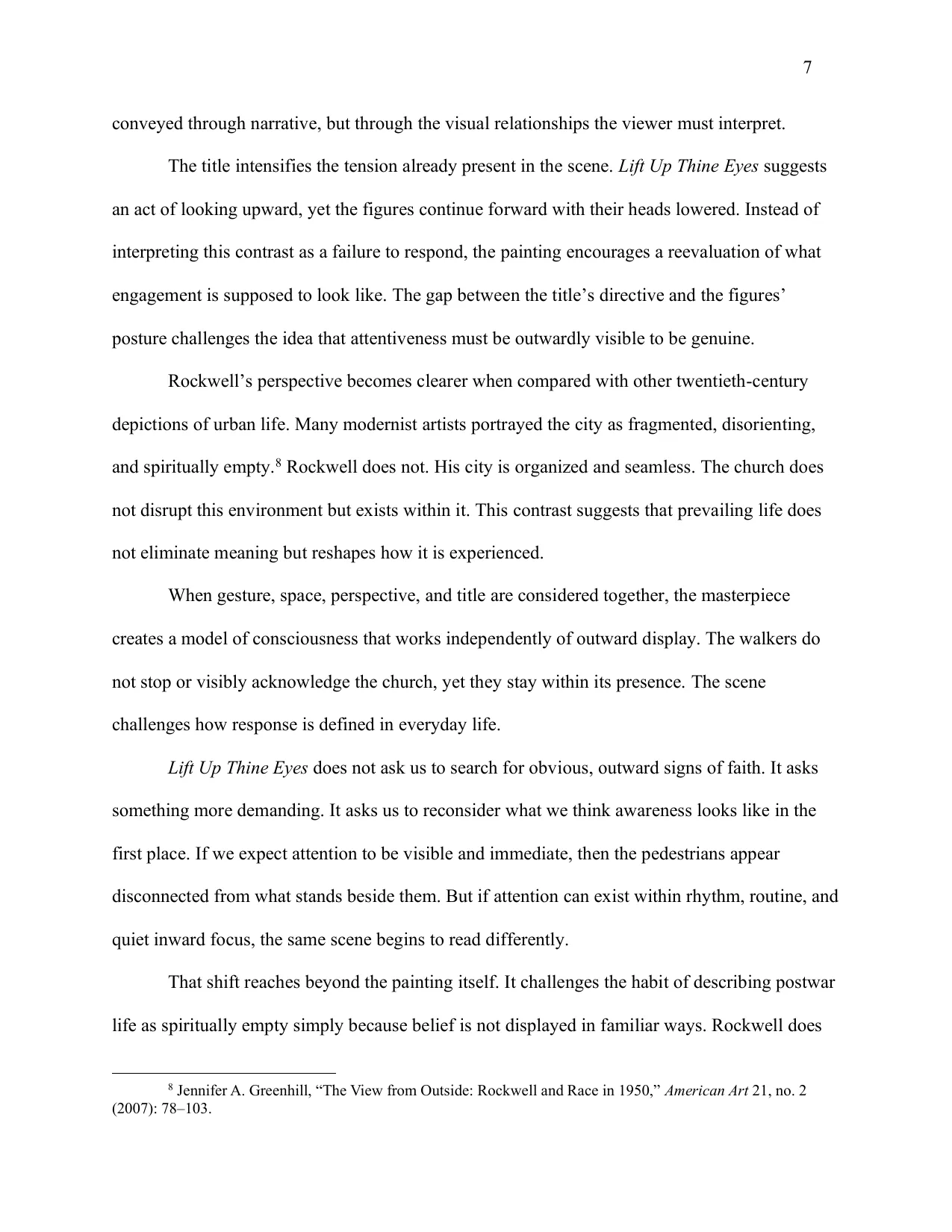 Ordinary Movement, Quiet Awareness: Spiritual Life in Rockwell’s Lift Up Thine Eyes, page 7 of 9