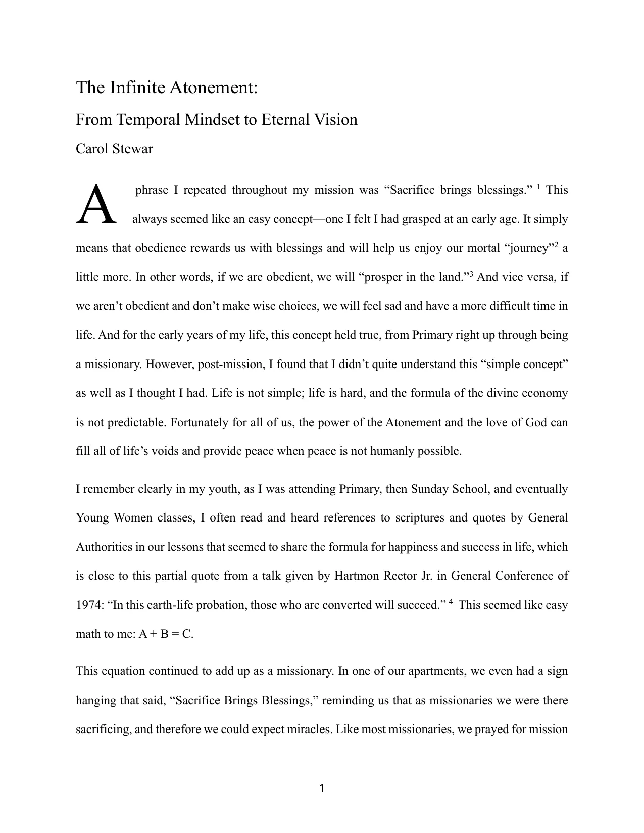 The Infinite Atonement: From Temporal Mindset to Eternal Vision, page 2 of 11