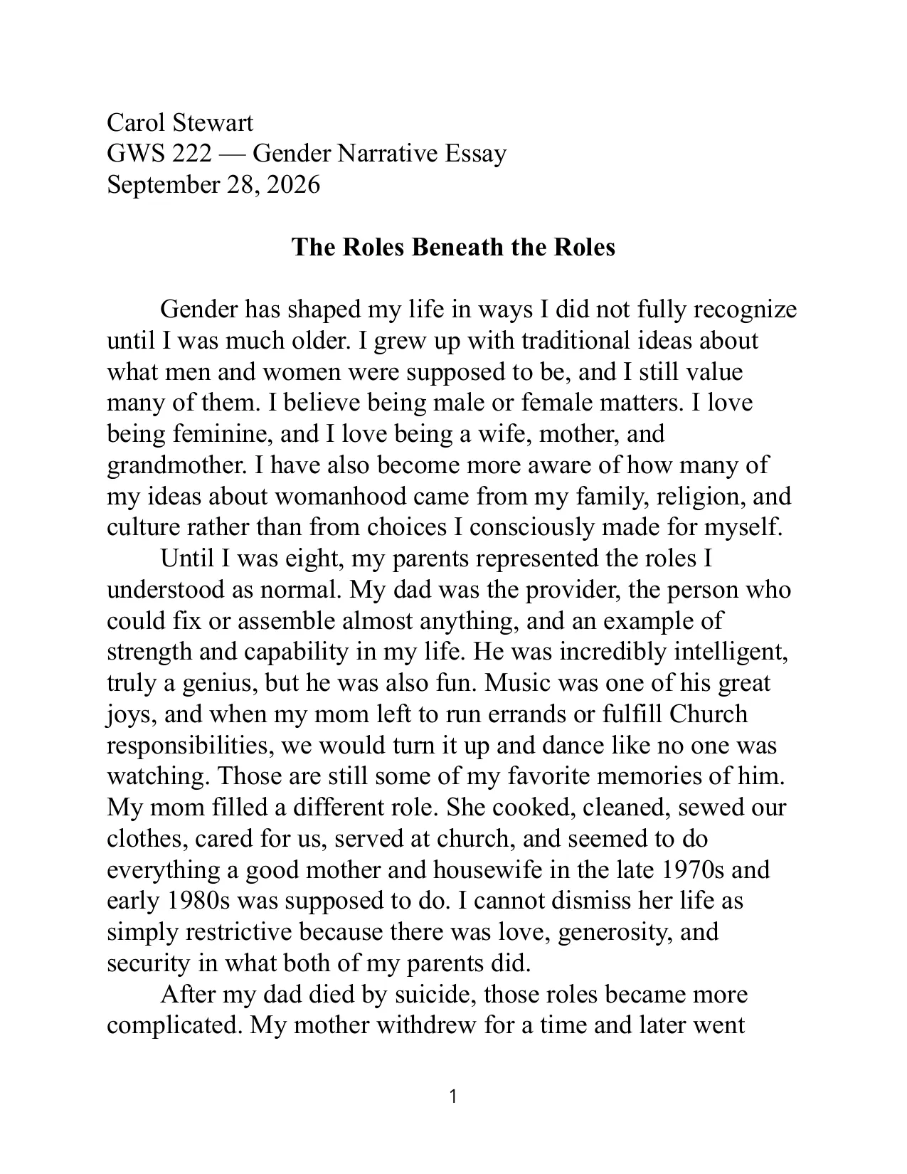 The Roles Beneath the Roles, page 1 of 5