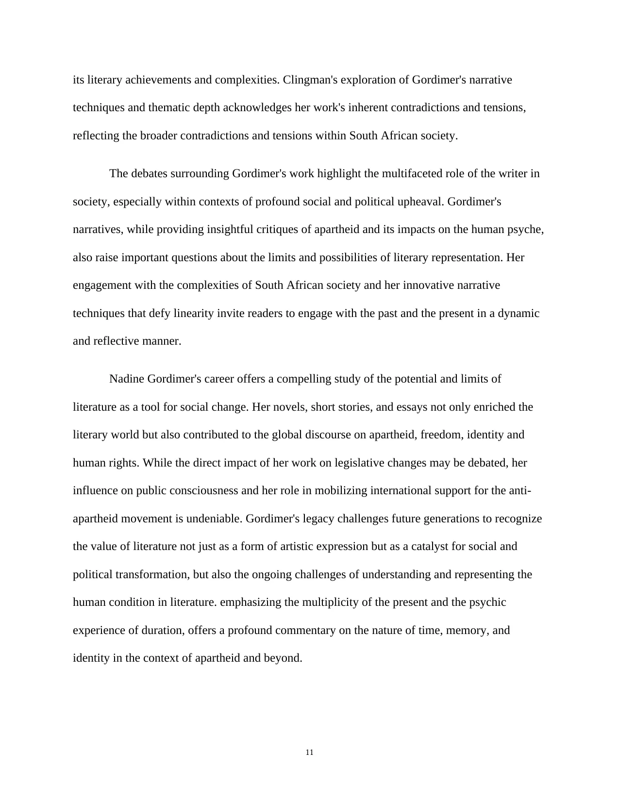 Words as Catalysts: The Indelible Legacy of Nadine Gordimer, page 11 of 21