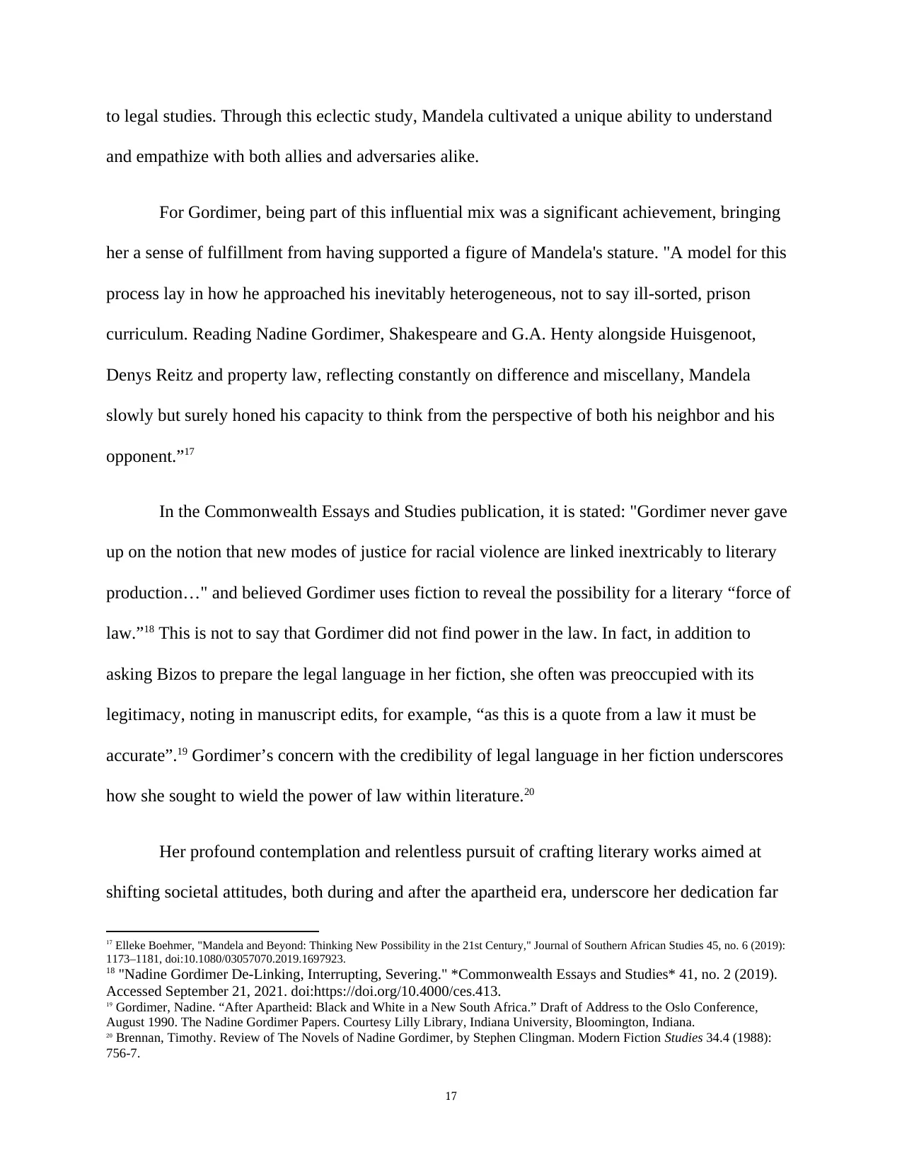 Words as Catalysts: The Indelible Legacy of Nadine Gordimer, page 17 of 21